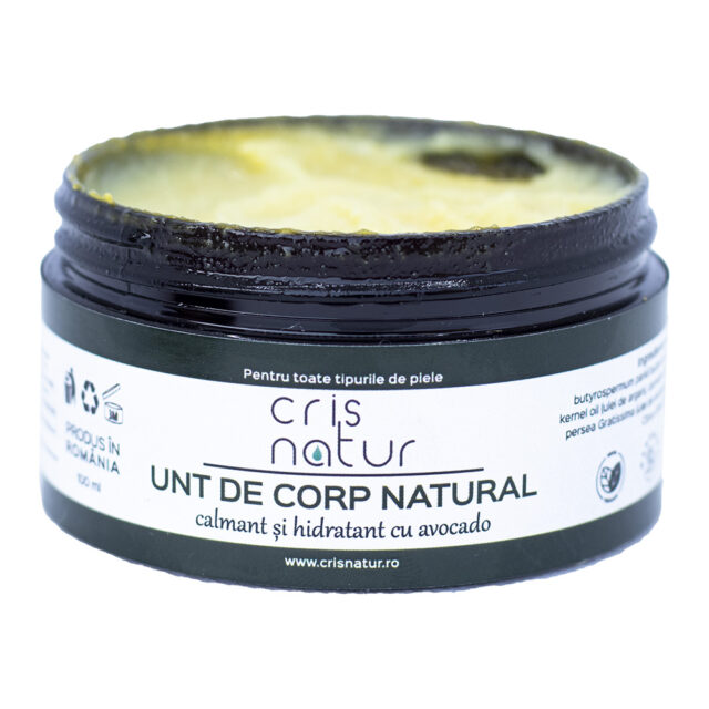 Unt de corp natural cu avocado Hidratant Calmant, realizat manual in Romania