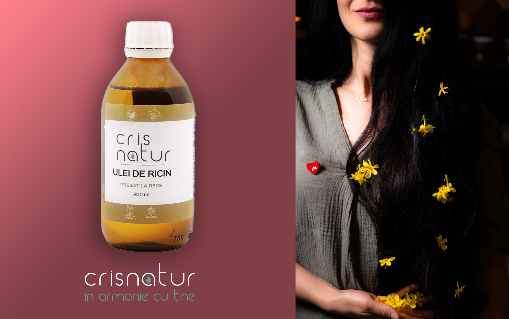 Ulei de ricin presat la rece pentru par sanatos