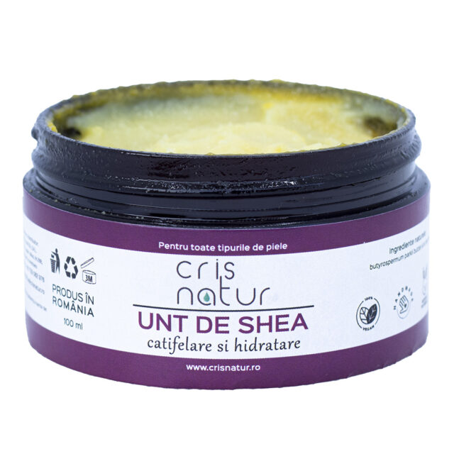 Unt de Shea nerafinat pentru catifelare și hidratare 100ml