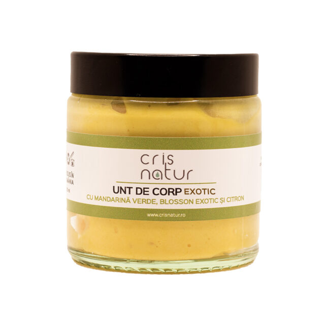 Unt de corp natural 100% - EXOTIC cu Ghee, Mandarina verde, Blossom Exotic si Citron 120ml