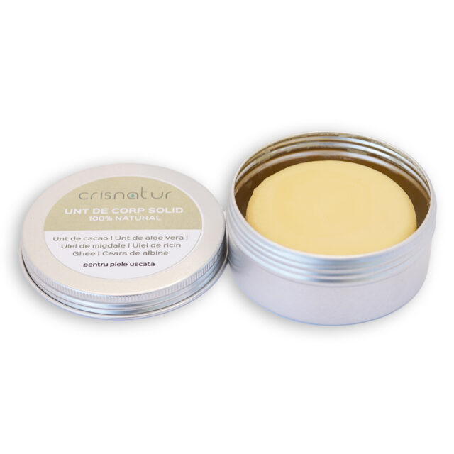 Unt de corp solid piele uscata - natural 100% - realizat manual, 60g