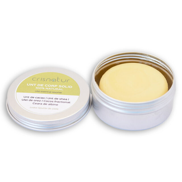 Unt de corp solid toate tipurile de piele cu iasomie- natural 100% - realizat manual, 60g