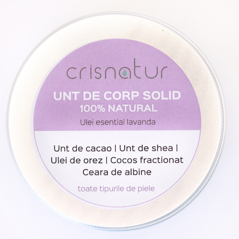 Unt de corp solid toate tipurile de piele cu ulei de lavanda - natural 100% - realizat manual, 60g - imagine 5