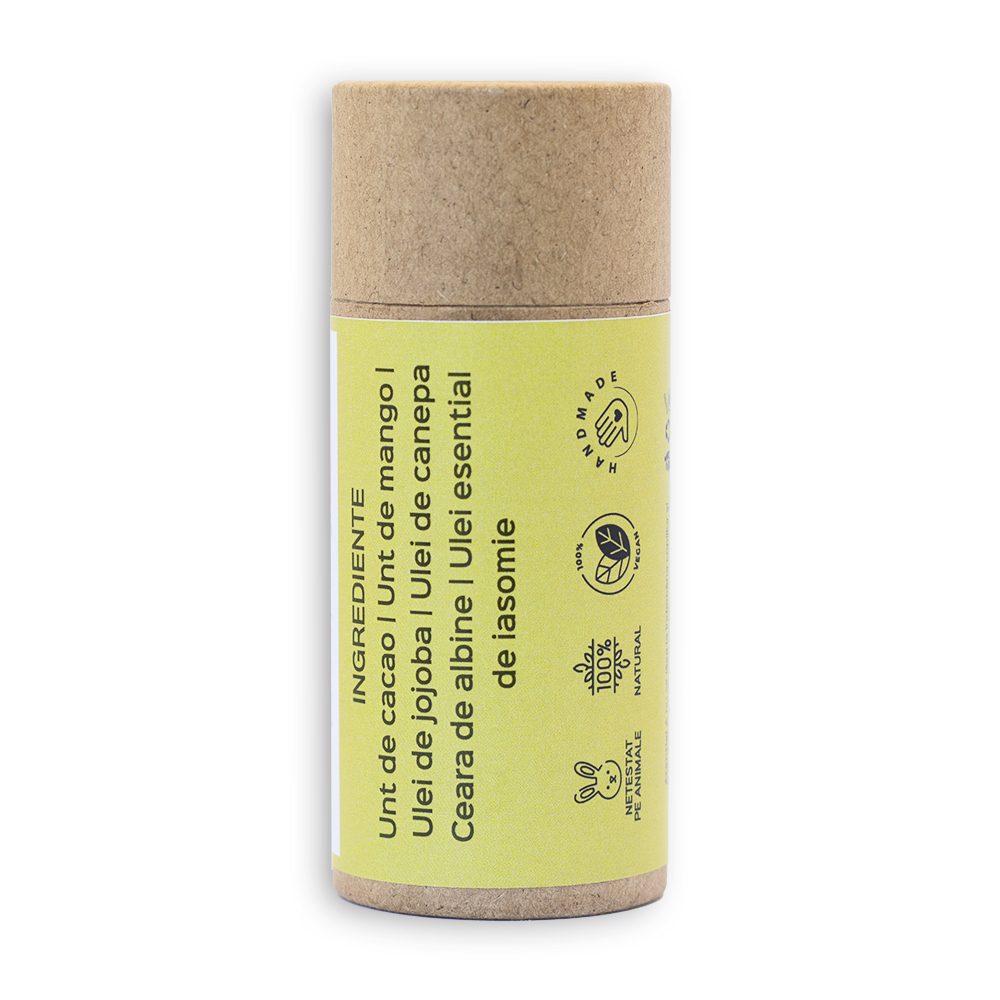 Unt de corp solid piele grasa cu ulei de iasomie- natural 100% - realizat manual, 60g - imagine 2