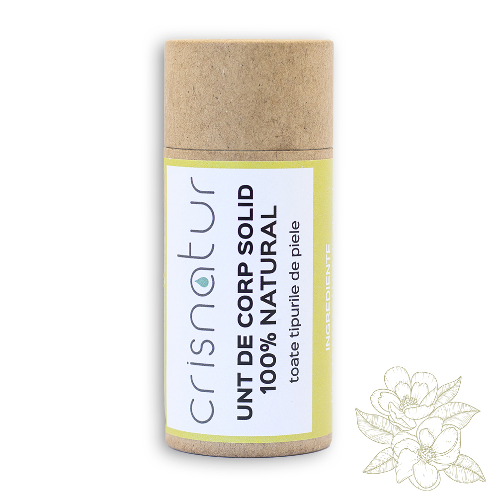 Unt de corp solid toate tipurile de piele cu iasomie - natural 100% - realizat manual, 60g