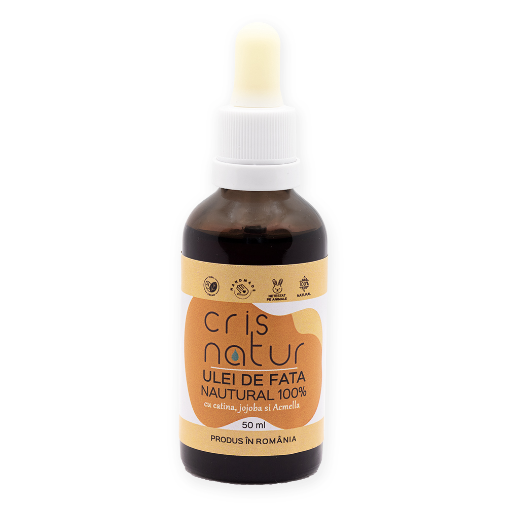 Ulei de fata natural hidratant cu Catina, jojoba si Acmella realizat manual in Romania, 50 ml