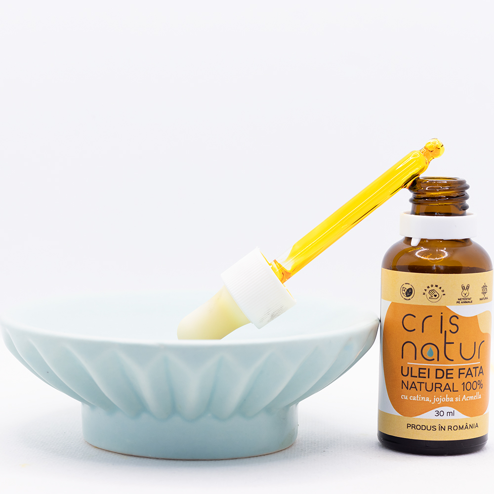 Ulei de fata natural cu Catina, jojoba si Acmella realizat manual in Romania, 30 ml - imagine 2